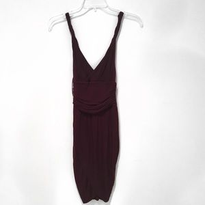 Guess Plum Purple Fitted Draped Bodycon Dress – Size XS